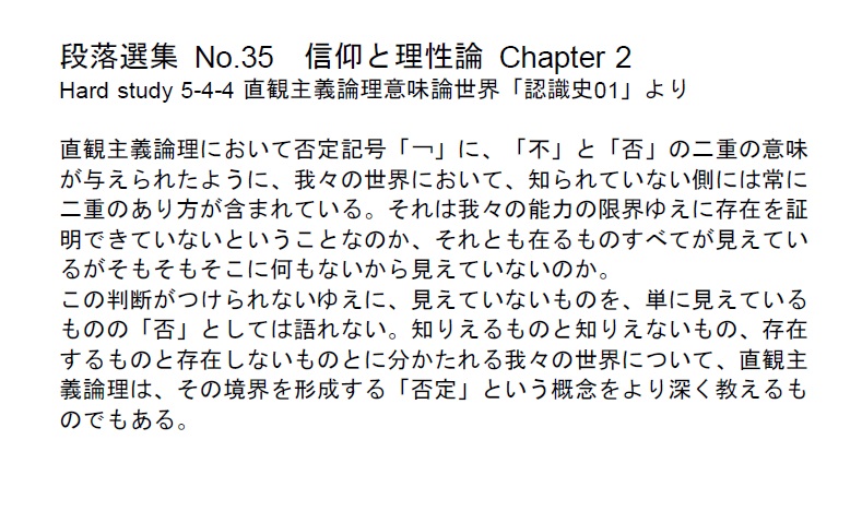 ダイジェストカード035「直観主義論理と否定」の文字画像