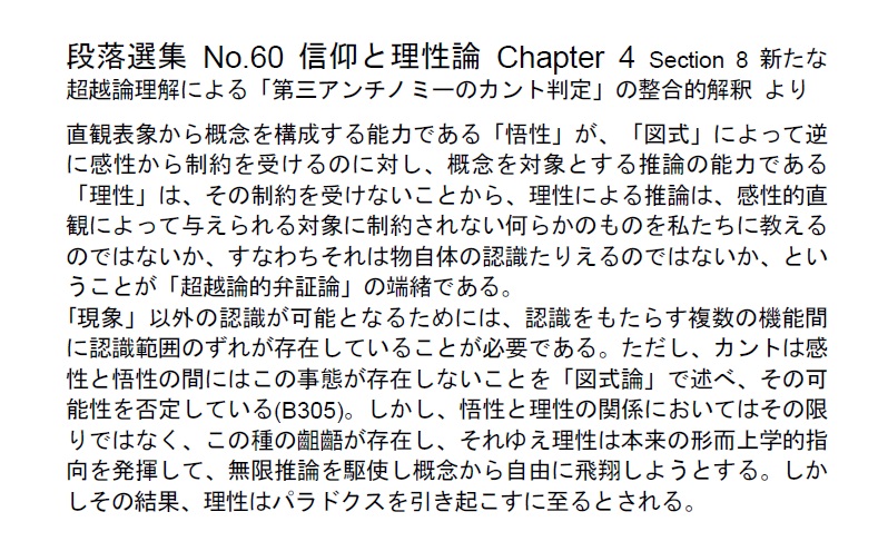 ダイジェストカード060「『純粋理性批判』超越論的弁証論」の文字画像