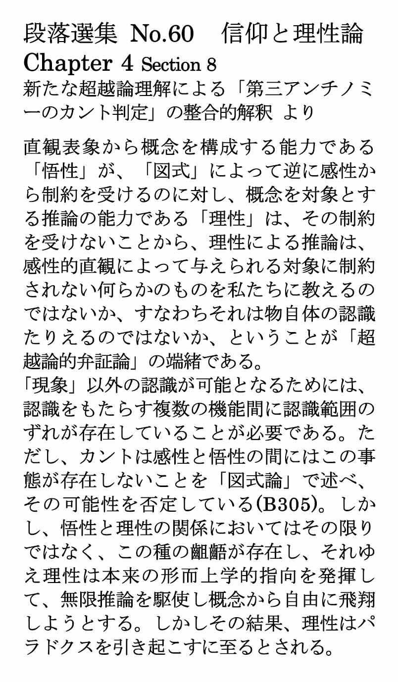 ダイジェストカード060「『純粋理性批判』超越論的弁証論」の文字画像